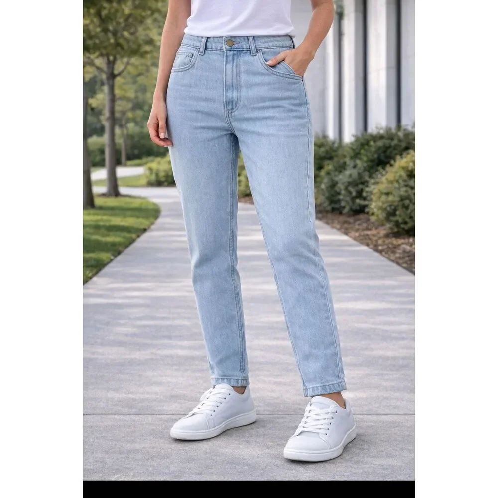 Pool Light Blue High Rise Tapered Jeans 38 EU /M US See Description